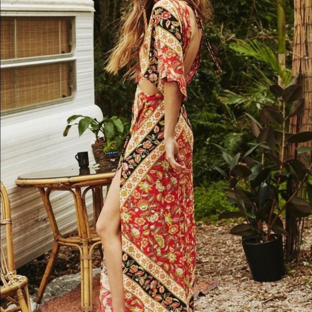 SPELL Lolita Cutout Maxi Dress in Campfire XS - Picture 9 of 14
